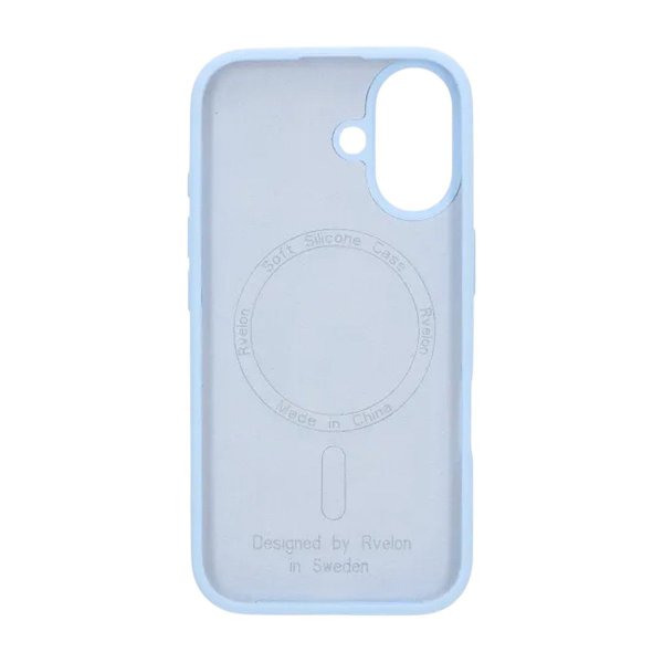 Rvelon iPhone 16 -suojakuori, silikoni, MagSafe, vaaleansininen