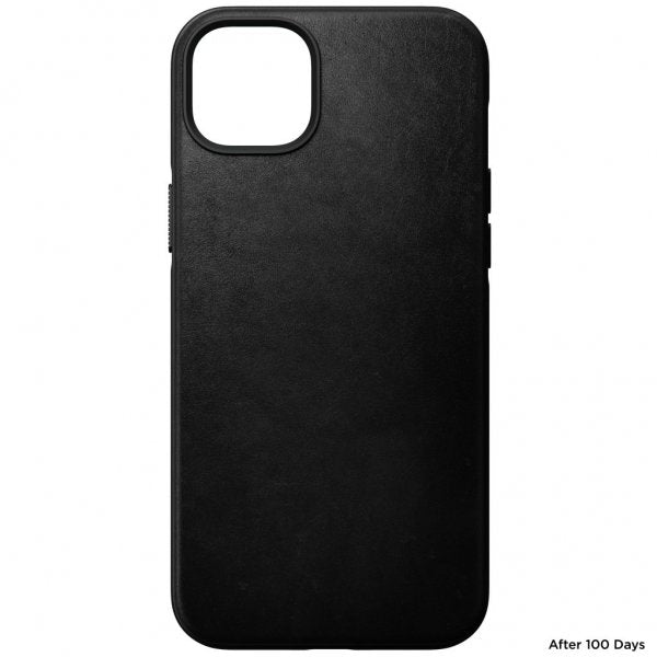 Nomad iPhone 14 Plus -kuori Modern Leather Case, musta
