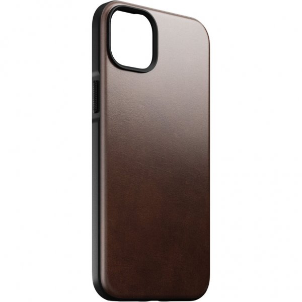 Nomad iPhone 14 Plus -kuori Modern Leather Case Horween Rustic Brown