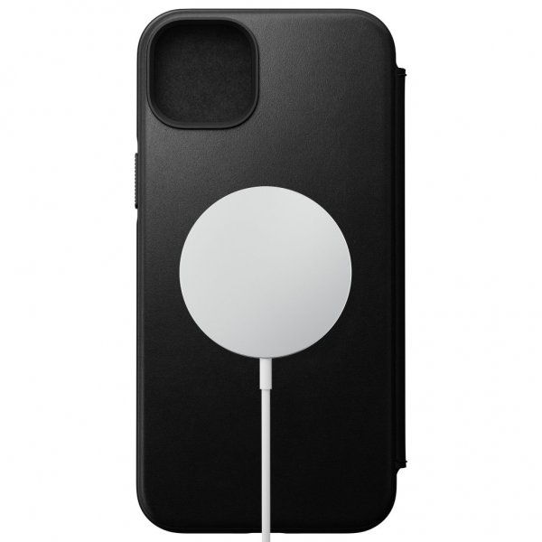 Nomad iPhone 14 Plus Modern Leather Folio -suojakotelo, musta