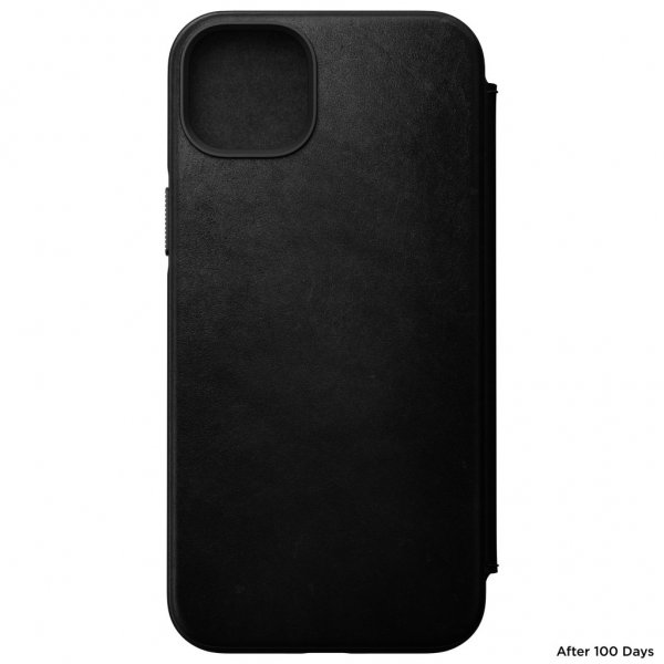 Nomad iPhone 14 Plus Modern Leather Folio -suojakotelo, musta