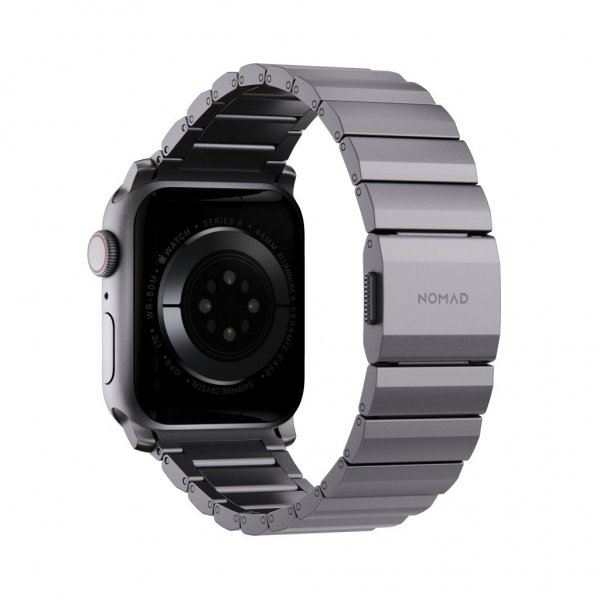 Nomad Apple Watch 44/45/46mm/Apple Watch Ultra -ranneke, Aluminum Band, Space Gray