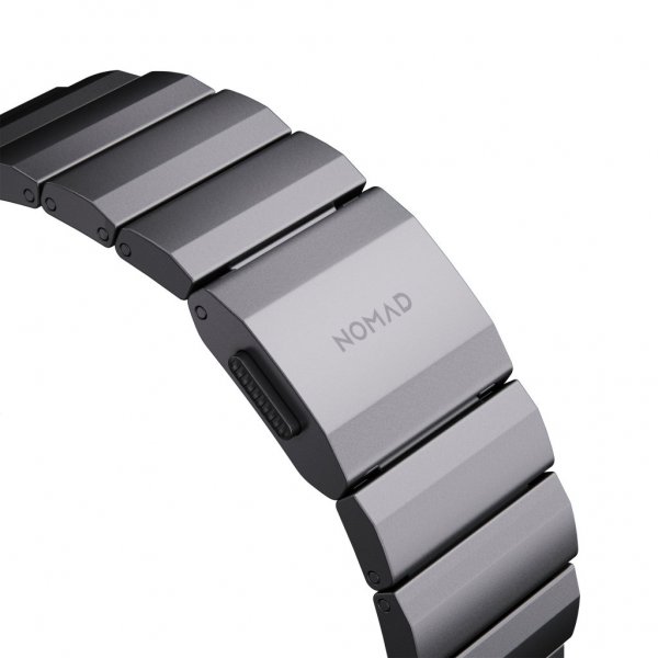 Nomad Apple Watch 44/45/46mm/Apple Watch Ultra -ranneke, Aluminum Band, Space Gray