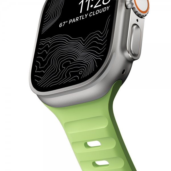 Nomad Apple Watch 44/45/46mm/Apple Watch Ultra -ranneke Sport Band Glow 2.0