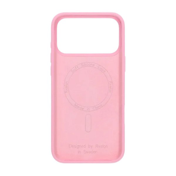 Rvelon iPhone 17 Pro Silikonikuori MagSafe Vaaleanpunainen