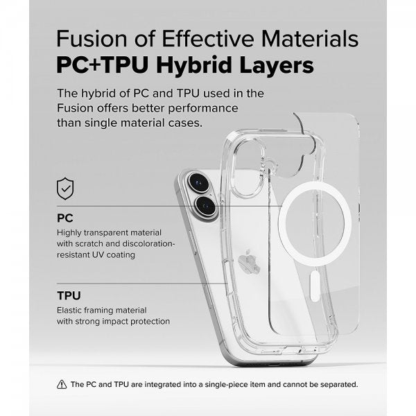 Ringke iPhone 16 Suojakuori Fusion Magnetic Transparent