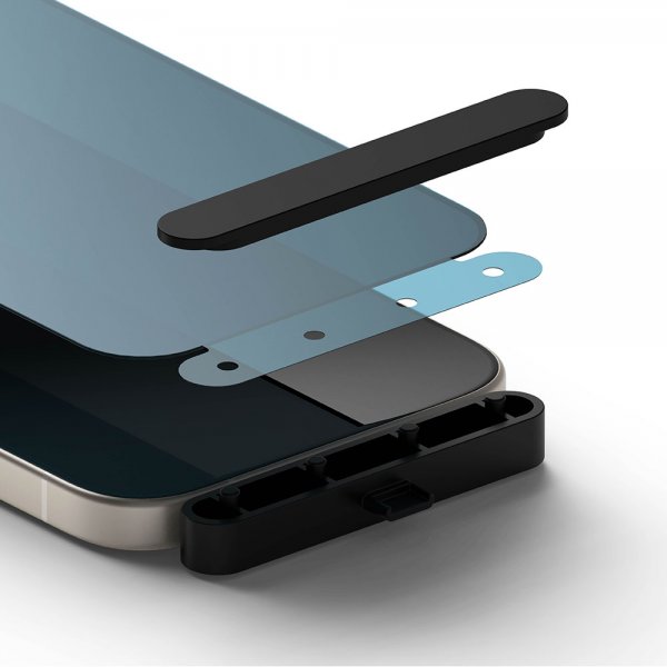 Ringke iPhone 15 näytönsuoja Privacy Tempered Glass asennusohjain