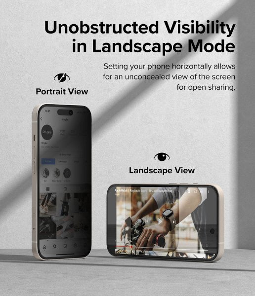 Ringke iPhone 15 näytönsuoja Privacy Tempered Glass asennusohjain