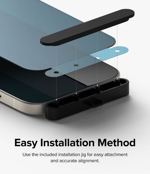 Ringke iPhone 15 näytönsuoja Privacy Tempered Glass asennusohjain