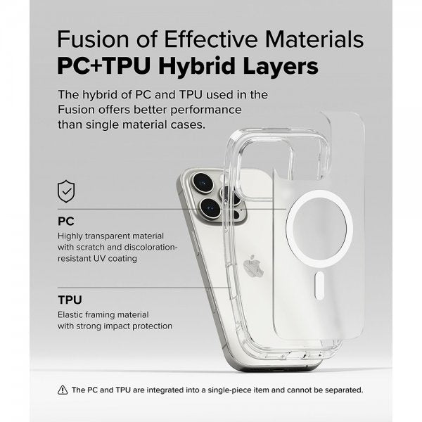 Ringke iPhone 16 Pro Max Kuori Fusion Magnetic Matte Transparent