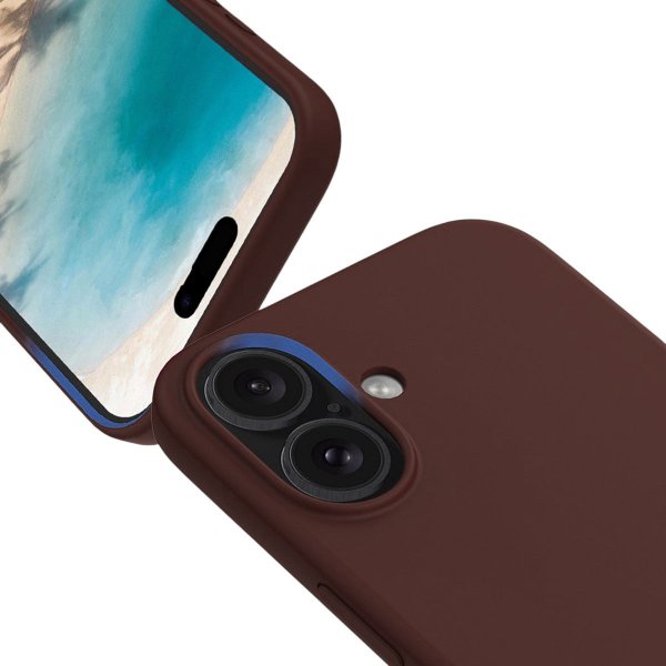Rvelon iPhone 17 -silikonikuori MagSafella, ruskea