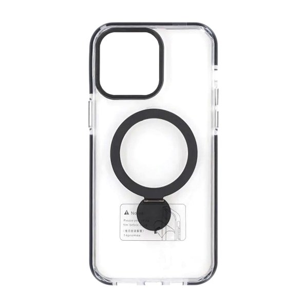 iPhone 14 Pro Max Kuori Sormusteline MagSafe Musta