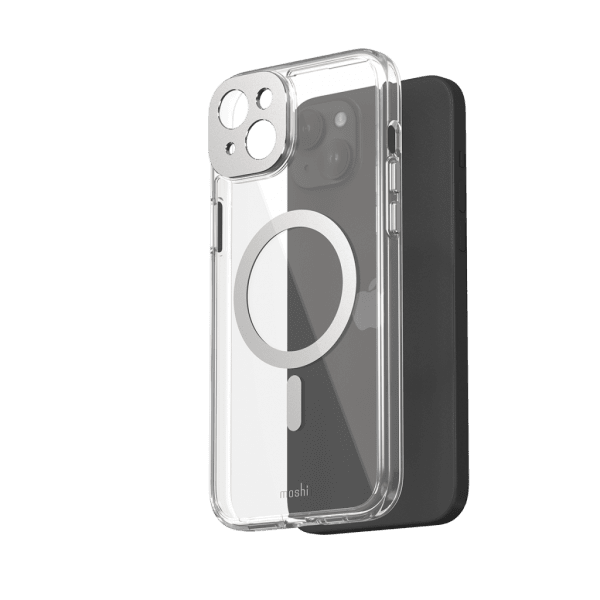 Moshi iPhone 15 Plus -suojakuori iGlaze MagSafe Luna Silver