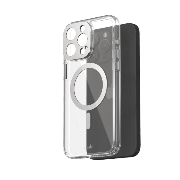 Moshi iPhone 15 Pro Max -suojakuori iGlaze MagSafe Luna Silver