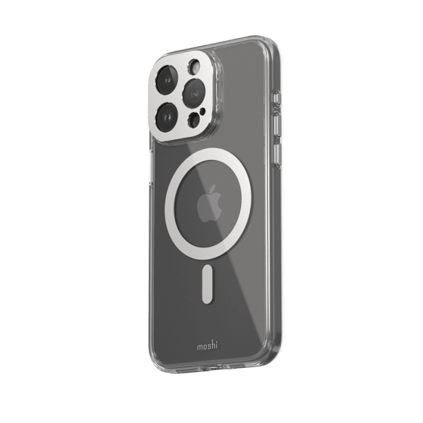 Moshi iPhone 15 Pro Max -suojakuori iGlaze MagSafe Luna Silver