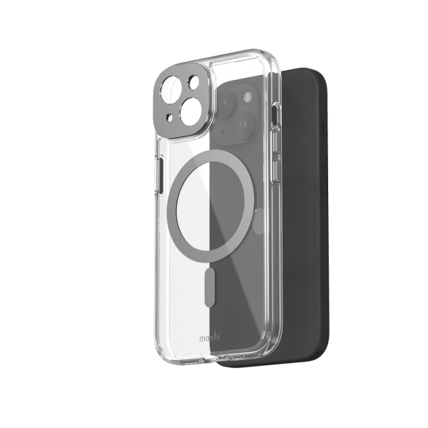 Moshi iPhone 15 -kuori iGlaze MagSafe, Meteorite Gray