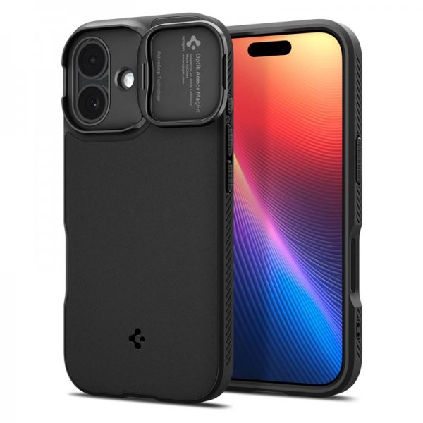 Spigen iPhone 17 -kuori Optik Armor MagFit Musta