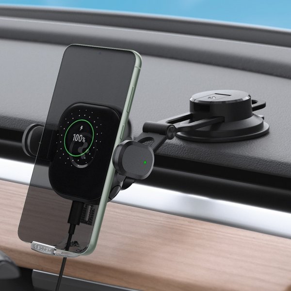 Spigen Autoteline OneTap Pro Dashboard Mount Charger 15W Musta