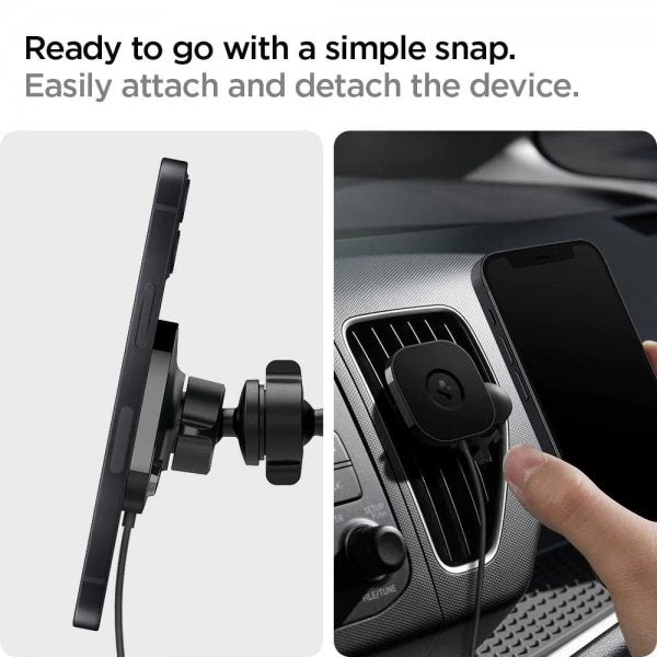 Spigen autoteline OneTap Magnetic Car Mount Air Vent langaton lataus, musta