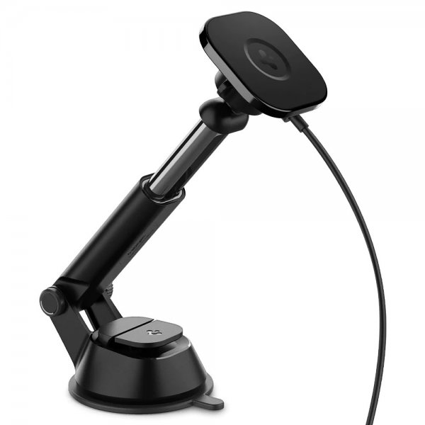 Spigen OneTap Magnetic Car Mount -kojelaudan langaton latausteline, musta
