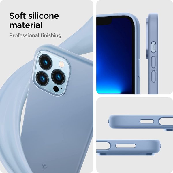 Spigen iPhone 13 Pro -silikonikuori, Silicone Fit, Sierra Blue