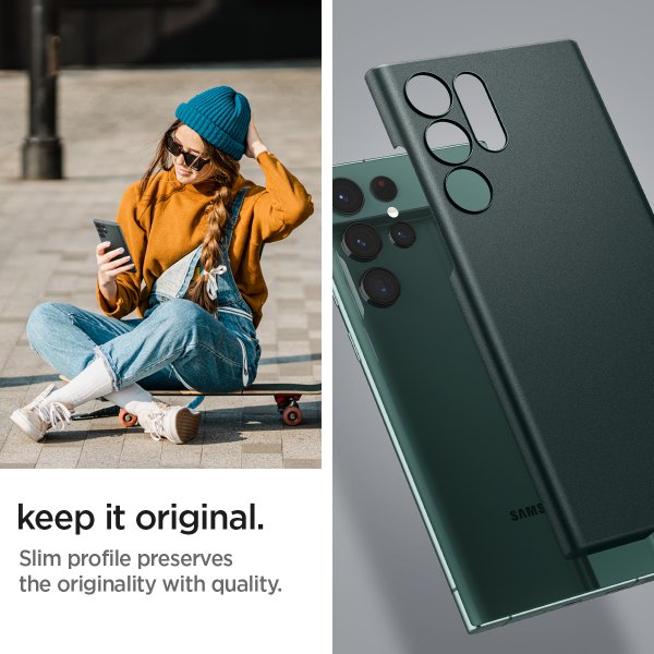 Spigen Samsung Galaxy S22 Ultra AirSkin Abyss Green -kuori