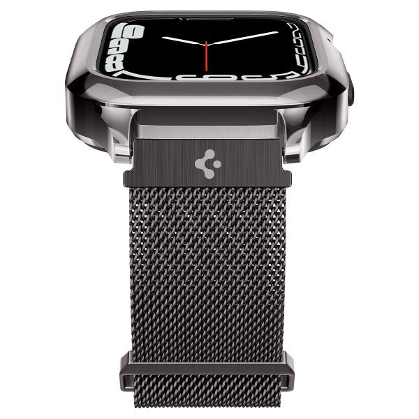Spigen Apple Watch 45mm Kuori rannekkeella Metal Fit Pro Graphite