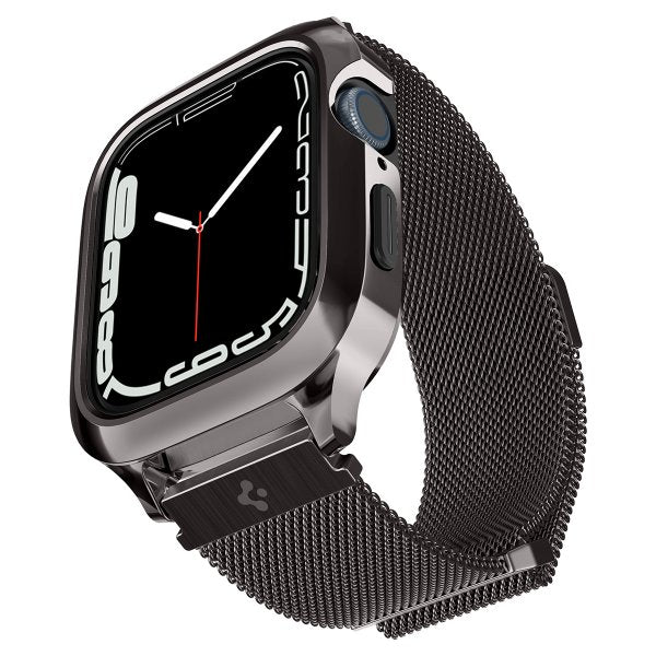 Spigen Apple Watch 45mm Kuori rannekkeella Metal Fit Pro Graphite