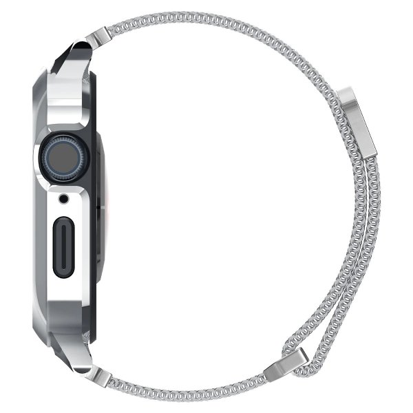 Spigen Apple Watch 40mm -kuori rannekkeella Metal Fit Pro Hopea