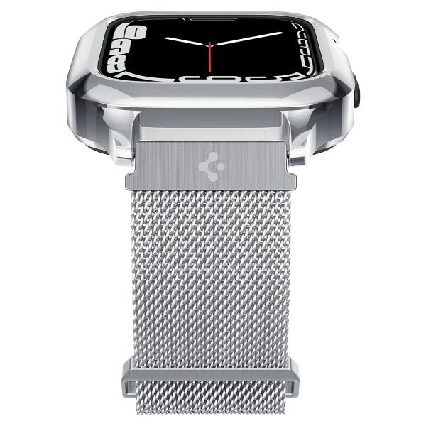 Spigen Apple Watch 40mm -kuori rannekkeella Metal Fit Pro Hopea
