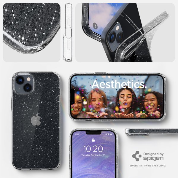 Spigen iPhone 14 Plus kuori Liquid Crystal Glitter Crystal Quartz