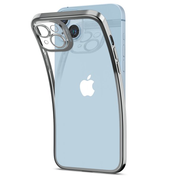 Spigen iPhone 14 Plus -suojakuori Optik Crystal Chrome Gray