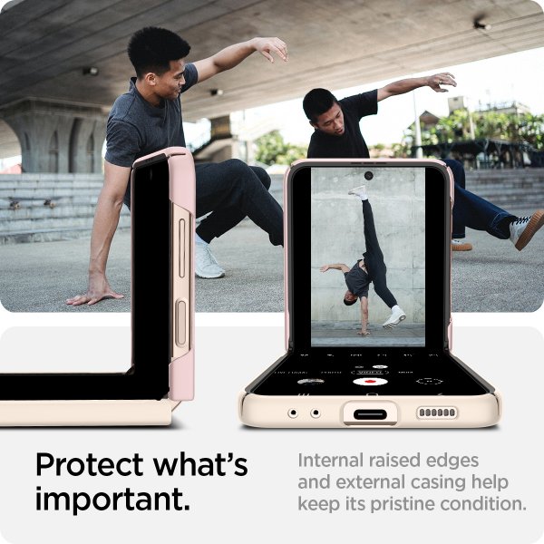 Spigen Samsung Galaxy Z Flip 4 AirSkin -suojakuori, Cotton Pink