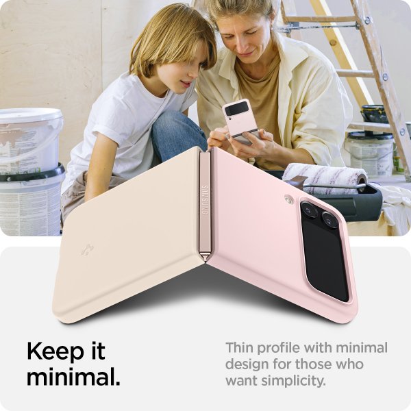 Spigen Samsung Galaxy Z Flip 4 AirSkin -suojakuori, Cotton Pink