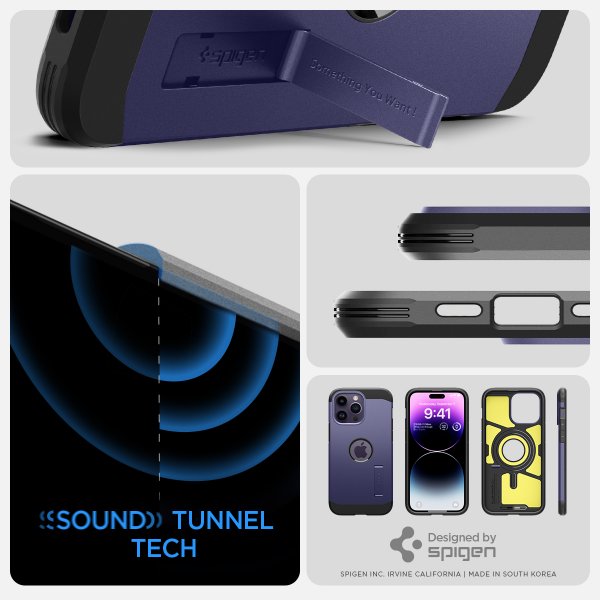 Spigen iPhone 14 Pro Max -suojakuori Tough Armor MagFit Deep Purple