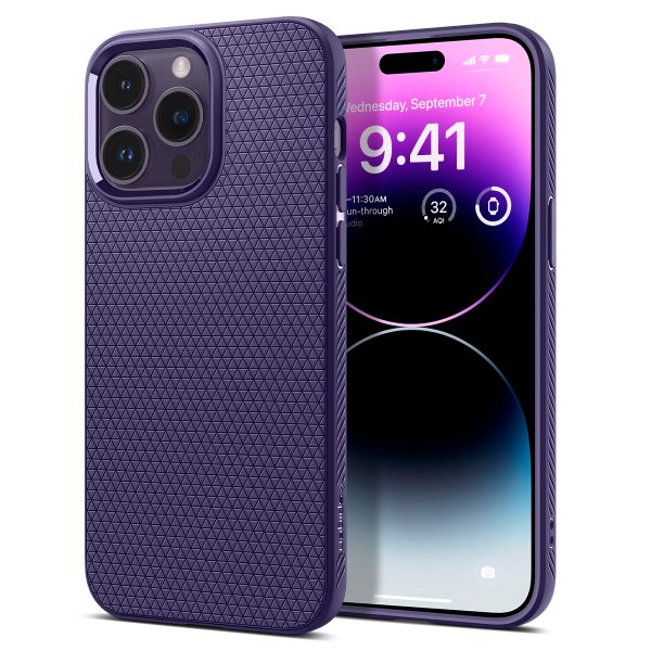 Spigen iPhone 14 Pro -kuori Liquid Air Deep Purple