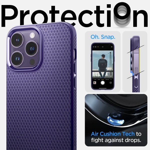 Spigen iPhone 14 Pro -kuori Liquid Air Deep Purple