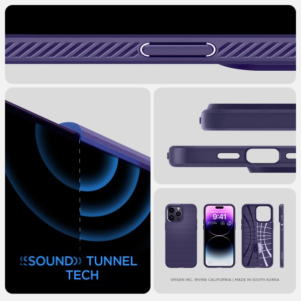 Spigen iPhone 14 Pro -kuori Liquid Air Deep Purple