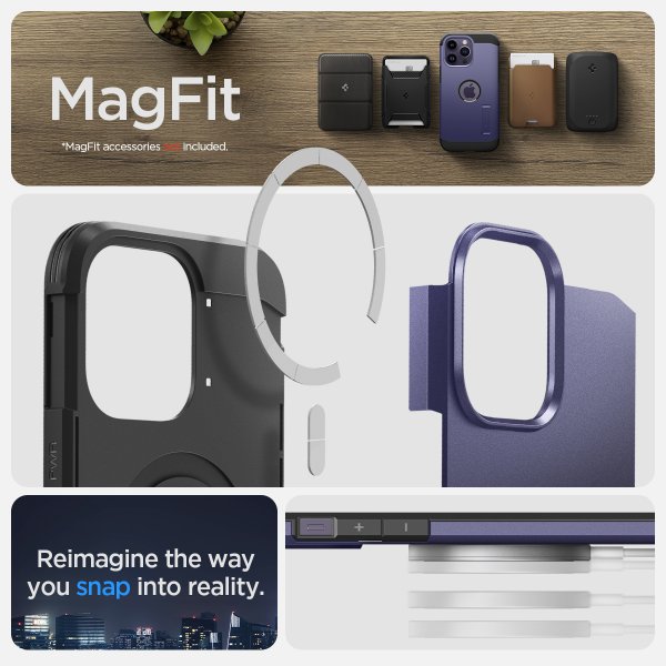 Spigen iPhone 14 Pro -suojakuori Tough Armor MagFit Deep Purple