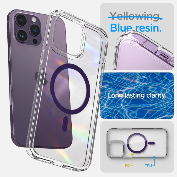 Spigen iPhone 14 Pro Max -suojakuori Ultra Hybrid MagFit Deep Purple