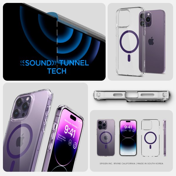 Spigen iPhone 14 Pro Max -suojakuori Ultra Hybrid MagFit Deep Purple