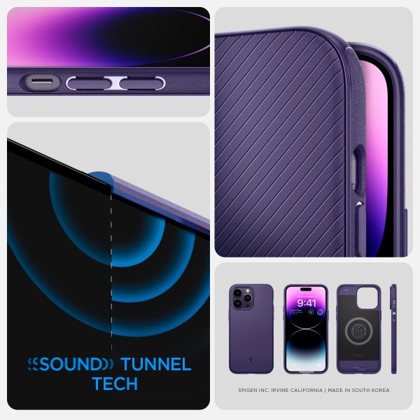Spigen iPhone 14 Pro -suojakuori Mag Armor MagFit Deep Purple
