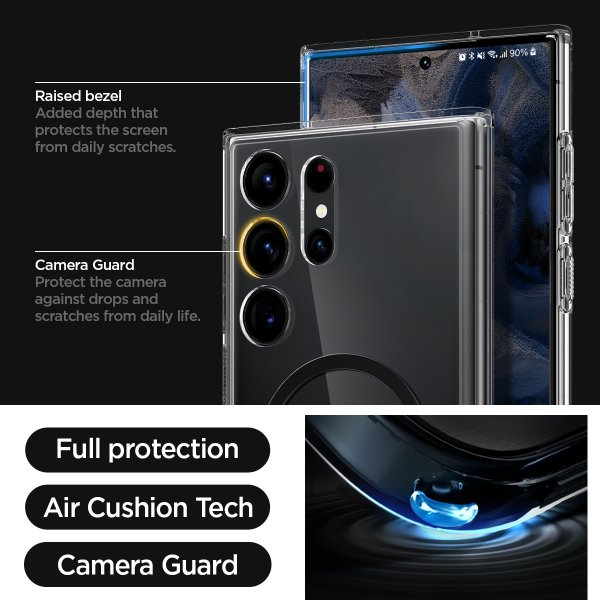 Spigen Samsung Galaxy S23 Ultra kuori Ultra Hybrid OneTap Ring MagSafe Musta