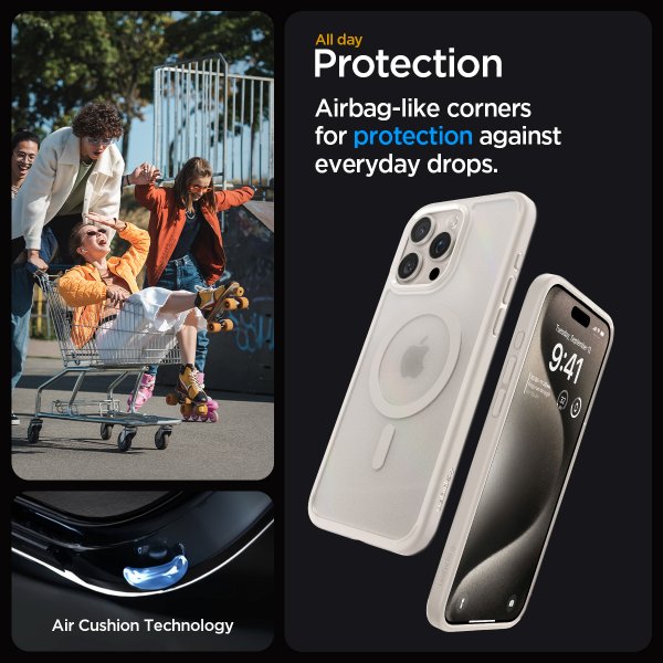 Spigen iPhone 15 Pro Kuori Ultra Hybrid MagFit Frost Natural Titanium