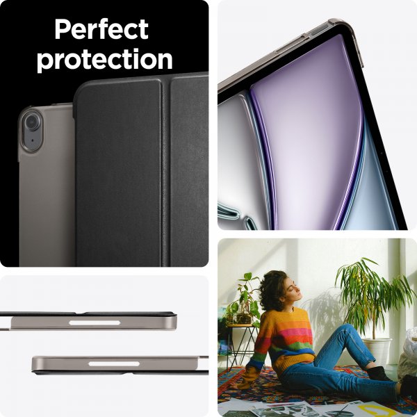 Spigen iPad Air 13 (M2/M3/M4) -suojakotelo Smart Fold, musta