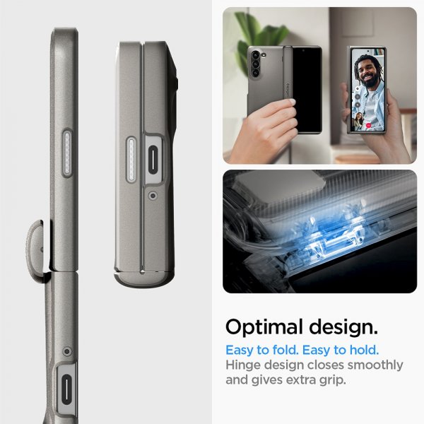 Spigen Samsung Galaxy Z Fold 6 Suojakuori Slim Armor Pro Gunmetal