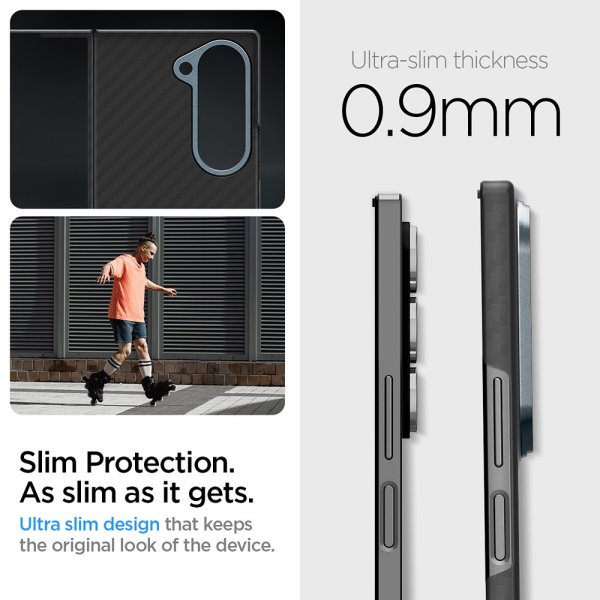 Spigen Samsung Galaxy Z Fold 6 Air Skin Aramid -suojakuori, musta