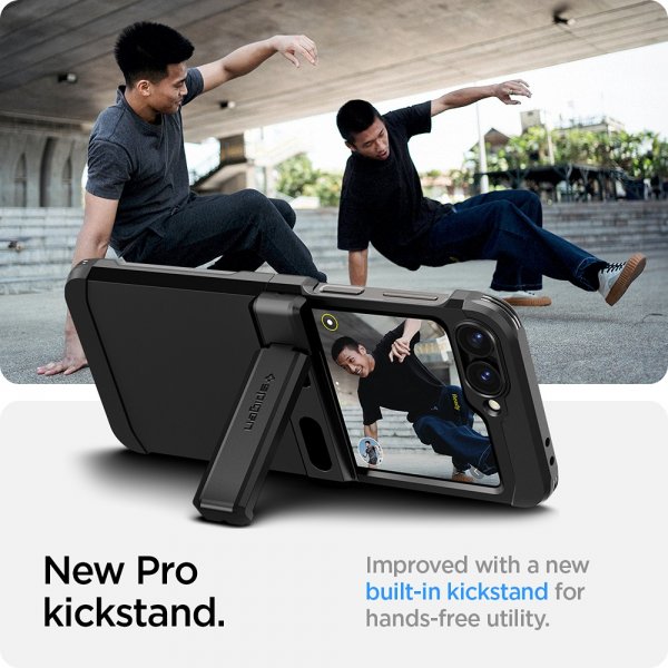 Spigen Samsung Galaxy Z Flip 6/Flip 7 FE suojakuori Tough Armor Pro, musta