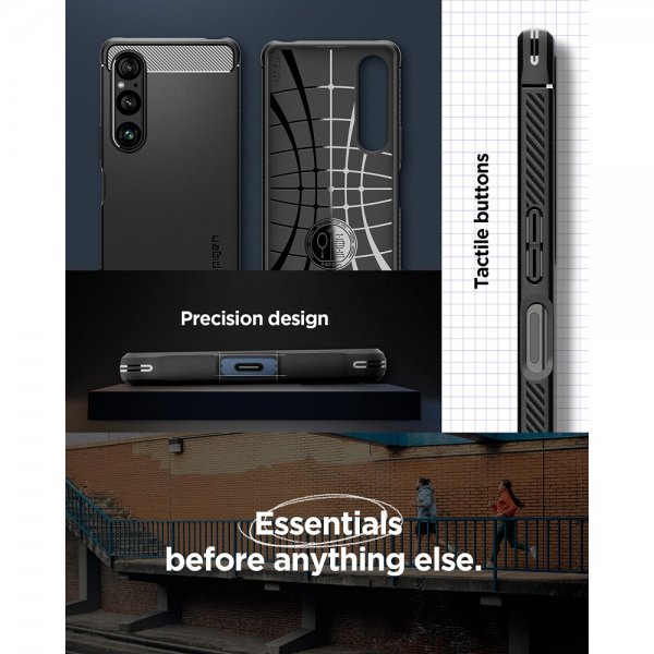 Spigen Sony Xperia 1 VI -kuori Rugged Armor Matte Black