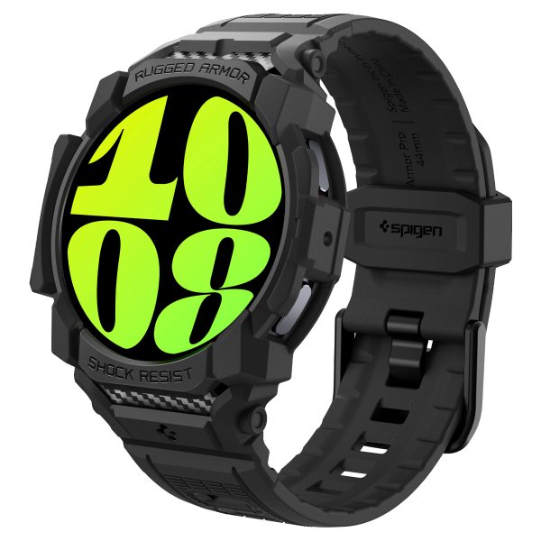 Spigen Samsung Galaxy Watch 7 40mm Ranneke ja Suojakuori Rugged Armor Pro Matte Black